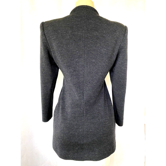 Donna Karan NY Blazer Jacket Gray Pure Wool One Button Long Sleeve Charc… - Picture 4 of 7
